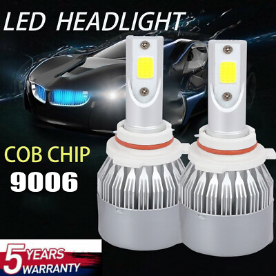 #ad 2PCS 9006 HB4 LED 6000K White Headlight Bulbs Kit Low Beam Lamp 1900W 285000LM $9.99