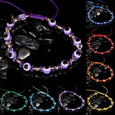 #ad Fashion Evil Eye Crystal Bracelet Chain Adjustable Women Men Turkish jewelry New C $0.99