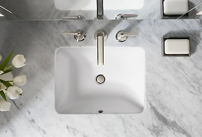 #ad KOHLER 20000 0 Caxton Rectangle Undermount Bathroom Sink White $64.99