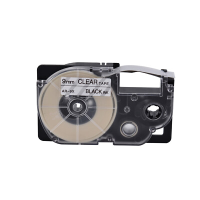 #ad 1PK Black on Clear Tape Cartridge XR 9X for Casio KL 60 EZ Label Printer $5.69