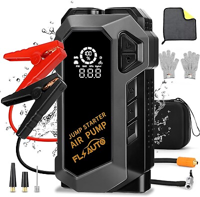 #ad #ad Portable Car Jump Starter 4000A Peak Battery Jump Starter with Air Compressor $83.99