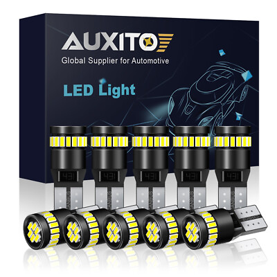 #ad AUXITO T10 168 194 2825 White LED License Plate Side Marker Light Bulb Canbus 10 $14.99
