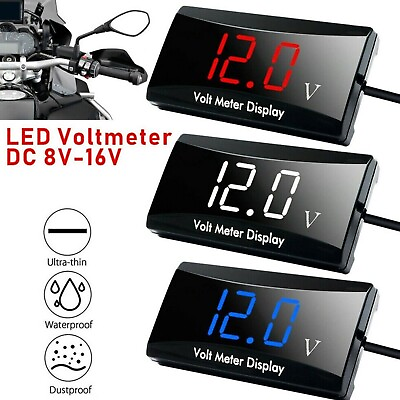 #ad 12V Digital LED Display Voltmeter Voltage Gauge Panel Meter Car Motorcycle $6.95