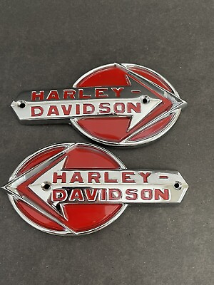 #ad #ad Harley Davidson 1959 1960 gas tank nameplate red 5.5 inches. $59.49