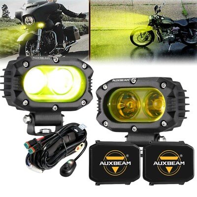#ad 2x AUXBEAM 4quot; 60W ATV LED Pods Light Driving Amber Lights 2x Cover for Yamaha $76.98