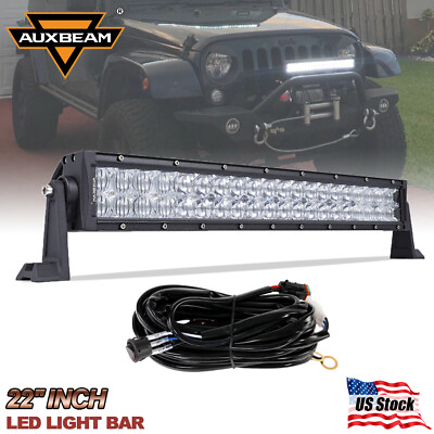 #ad AUXBEAM 22inch 120W LED Light Bar Spot Flood Combo Wiring Work Driving UTE SUV $69.99