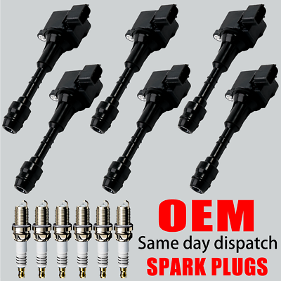 #ad 6X OEM Ignition Coil 6 Iridium Spark Plug For Nissan Frontier Pathfinder UF349 $64.75