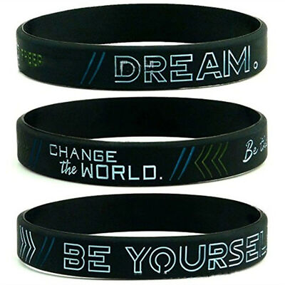 #ad Be Yourself Change The World Dream Create Wristband Print Bracelet Band Bangle C $2.83