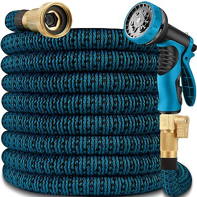 #ad 75 ft Expandable Garden Hose with 10 Function Spray Nozzle 2024 Nwe Version... $73.81