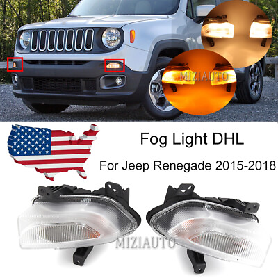 #ad DRL Fog Light For Jeep Renegade 2015 2016 2017 2018 Daytime Running Lamp Pair $44.54