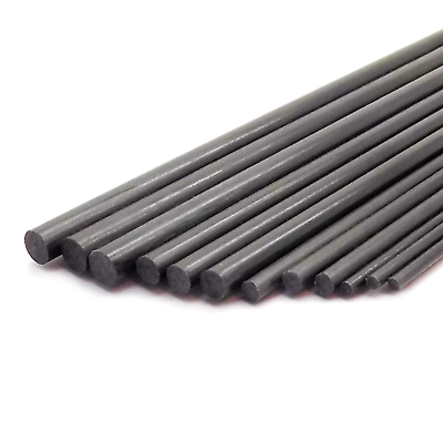#ad 250mm 500mm Pultruded Carbon Fiber Round Rod 1 10mm Diameter $7.69