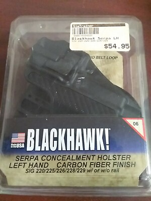 #ad Blackhawk Serpa Concealment Holster Left Hand 410006BK L Carbon Fiber Finish * $24.95