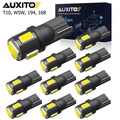 #ad AUXITO T10 LED License Plate Light Bulbs 6000K Super Bright White 168 2825 194 $8.49