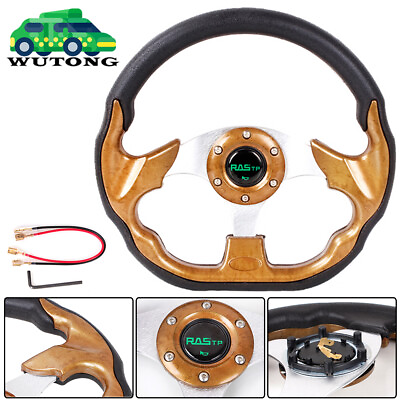 #ad 12.5quot; Woodgrain Golf Cart Steering Wheel For EZGO TXT RXV Yamaha and Club Car $29.99