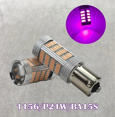 #ad Front Signal Light 1156 BA15S 3497 1141 7506 P21W 92 LED Bulb Purple W1 JAE $19.50