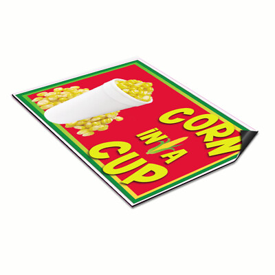 #ad Car Magnet Set of 2 Corn in A Cup Restaurant Cafe Bar A Industrial Sign $62.99