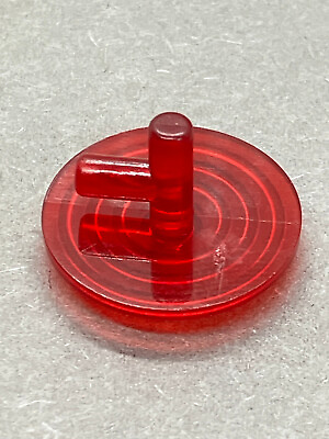 #ad LEGO 3876 Shield Circular Ridged Face w Stud 1pc Trans Red Vintage $3.00