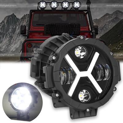 #ad 7#x27;#x27; Black LED Pods Work Light Bar Round Driving Fog Headlight Truck Off Road US $34.19