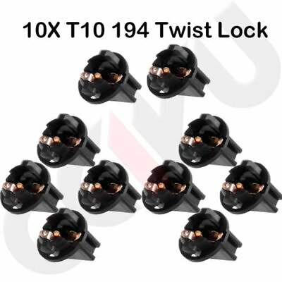 #ad 10 T10 Black 194 LED Bulb Instrument Panel Cluster Dash Light Twist Lock Socket $7.40