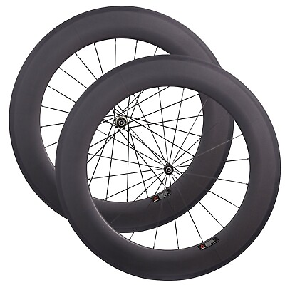#ad Depth 88mm Full Carbon Fiber Bicycle Racing Wheelset Tubuless Road Bike Wheels $430.47