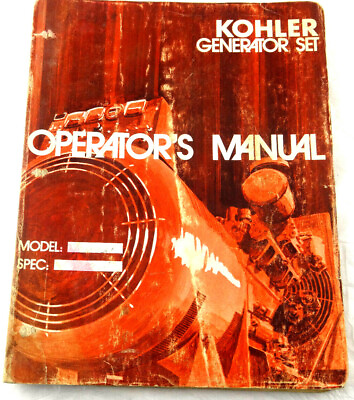 Kohler Generator Set Operator#x27;s Manual Model # 4CM021 63802 A Free Shipping $29.95
