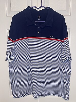 #ad Vineyard Vines Golf Polo Red White Blue Whale Shirt Mens XXL $24.75