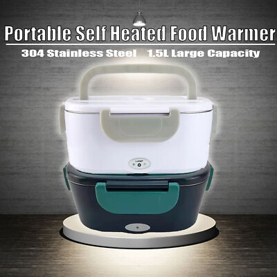 #ad Microwave Heated Lunch Box Plug Electric Office Portable For Food Heating 1.5L $35.41