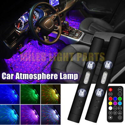 #ad Car Atmosphere Wireless USB RGB Roof Star Light Auto Interior LED Remote Control $22.99