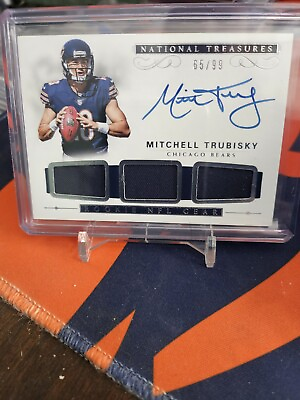 #ad 2017 National Treasures Chicago Bears MITCHELL TRUBISKY RST MT 99 RCMEMAUTO $61.21