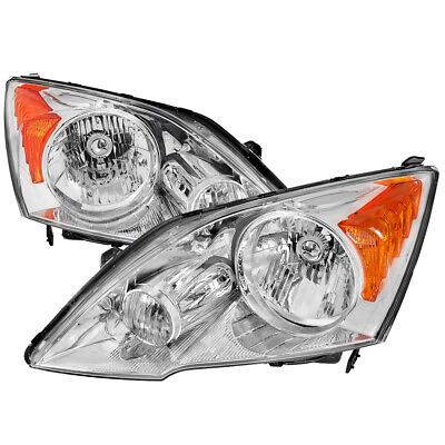 #ad For 2007 2011 Honda CRV CR V Chrome Halogen Headlight Assembly Left amp; Right Pair $95.99
