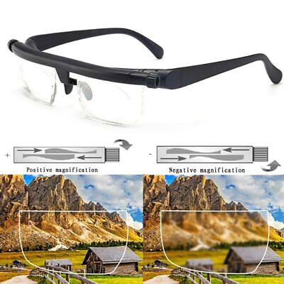 #ad Dial Adjustable Glasses Variable Focus For Reading Distance Vision Eyeglasses US $13.76