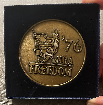 #ad #ad NOS 1976 NRA Freedom Captain Medallion Medal Coin New Patriot Army W Box 2.5quot; $11.99