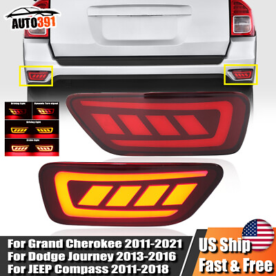 #ad Pair Rear Bumper Lights Lamp For Jeep Grand Cherokee 2011 2021 For Compass 11 18 $39.85