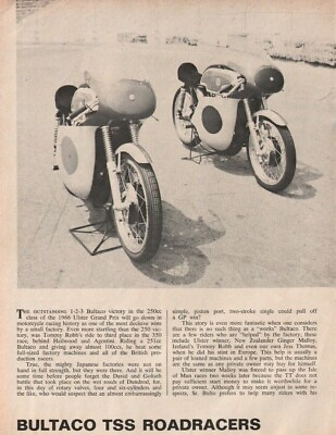 1966 Bultaco TSS 125 amp; 250 Roadracers 6 Page Vintage Motorcycle Test Article $20.55