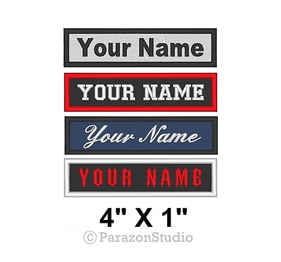 Custom Embroidered Name Tag Sew on Patch Motorcycle Biker Patches 4quot; x 1quot; B $6.50
