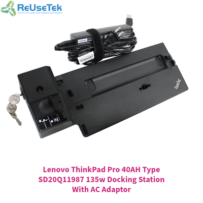 #ad Lenovo ThinkPad Pro 40AH Type SD20Q11987 135w Docking Station With AC Adaptor $25.00