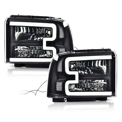 #ad #ad LED DRL Clear Black Headlights Fit For 05 07 Ford F250 F350 F450 F550 Super Duty $89.80