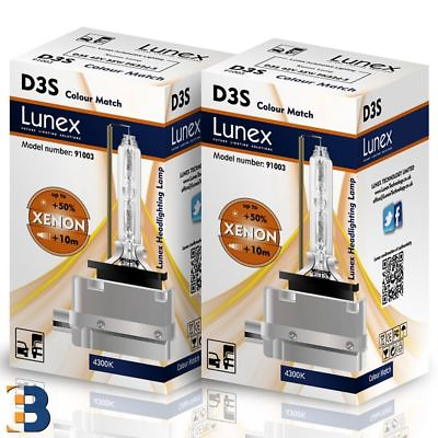 #ad 2 x D3S Genuine LUNEX XENON BULB PK32d 5 Original 35W 4300K Colour Match 50% C $52.62