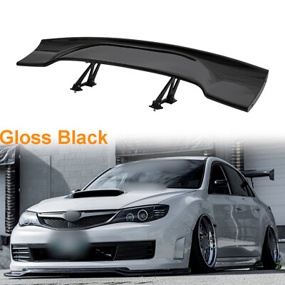 #ad 57quot; JDM GT Style ABS Rear Trunk Spoiler Tail Wing Universal Fitment Gloss Black $117.29