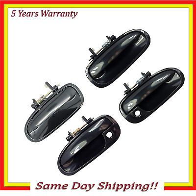 #ad Outside Door Handle 4PCS For 96 00 Honda Civic Smooth Black DS558 Front amp; Rear $74.75