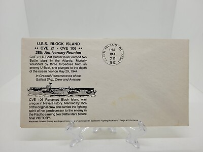#ad USS Block Island CVE 21 106 38th Anniversary Reunion 1982 Postal Cover Service $9.99