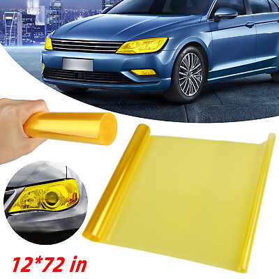 #ad 12quot;x72quot; Golden Yellow Headlight Taillight Fog Light Tint Film Vinyl Sticker Wrap $9.48