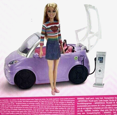 #ad BARBIE CAR MINI SUV Electric Vehicle Charging Station Plug girl party GIFT $18.95