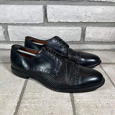 #ad Allen Edmonds New Orleans Black Braided Weave Leather Shoes Cap Toe Size 15 D $69.99