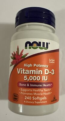 #ad #ad Now Foods High Potency Vitamin D 3 5000 IU 240 Soft gels 08 2027 $4.50