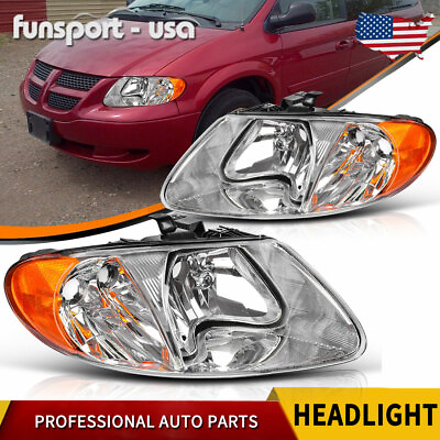 #ad Front Headlights Headlamps for 01 07 Dodge Caravan Town amp; Country 01 03 Voyager $61.31