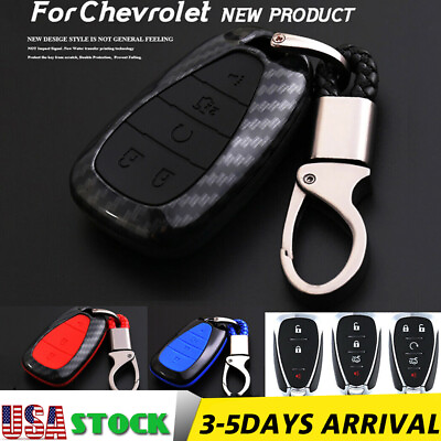 #ad Keychain Carbon For Chevrolet Car Key Case Cover Shell Malibu XL Equinox Camaro $14.40
