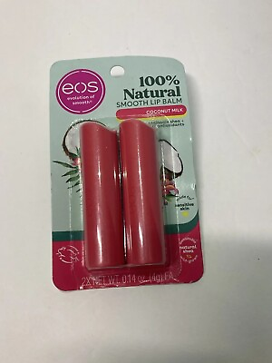 #ad Pack Of 2 eos 100% Natural Smooth Lip Balm Coconut Milk 0.14oz $10.00