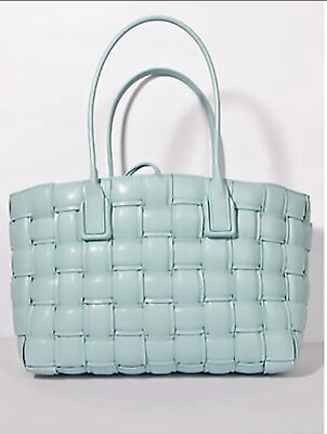 #ad Retail $140 New Buttina Satchel Weave Leather Bag Botegga Veneta Inspired Dupe $43.00