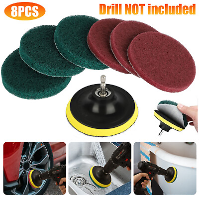 #ad 7x Drill Brush Attachment Set Power Scrubber Cleaning Kit Combo Scrub Tub Clean $10.48